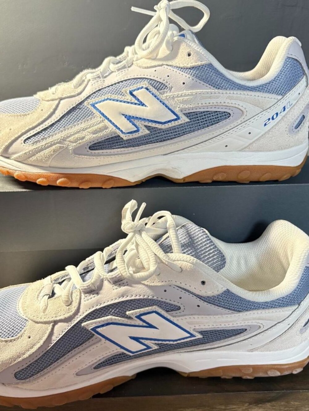 New Balance 204L Grey Blue Gum Sole Sneakers Men Size 10.5 / Women 12 NIB